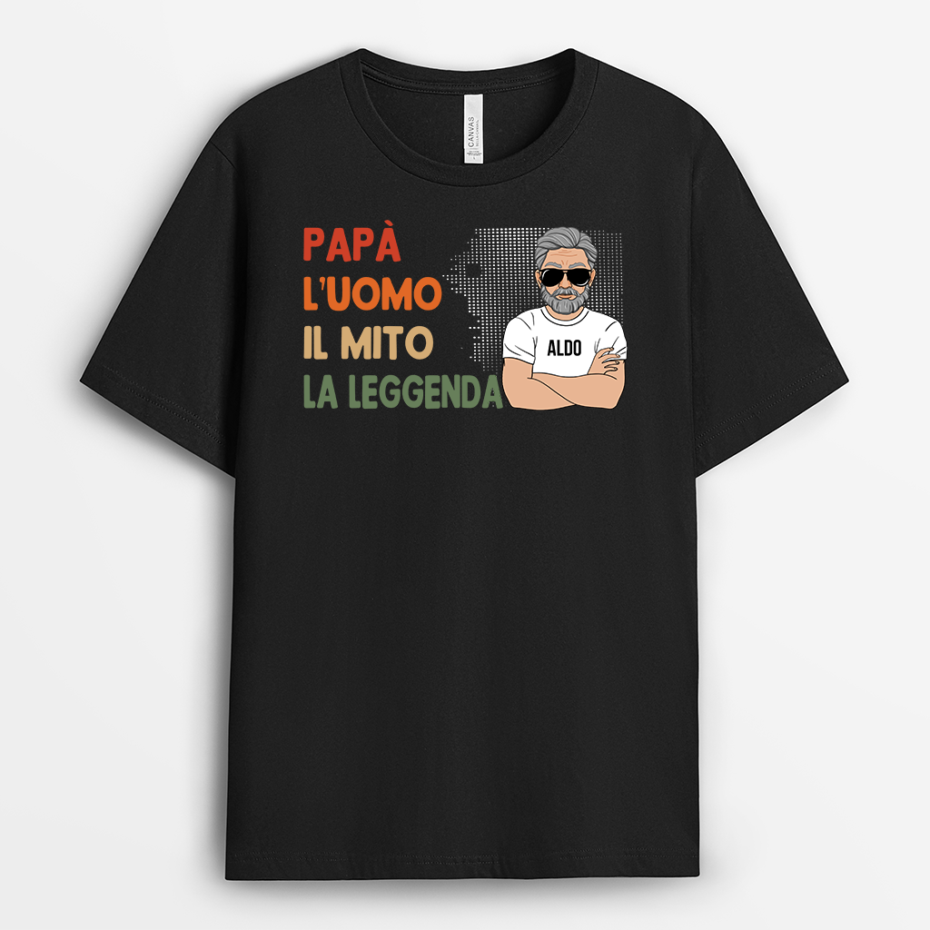 0923AOT1 Regali personalizzati maglietta papa papa nonno