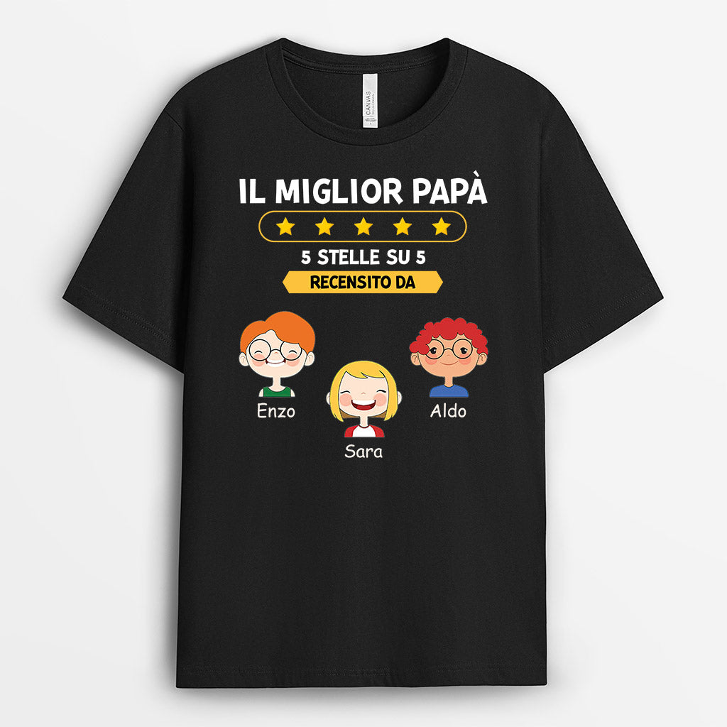 0924AOT1 Regali personalizzati maglietta miglior papa nonno
