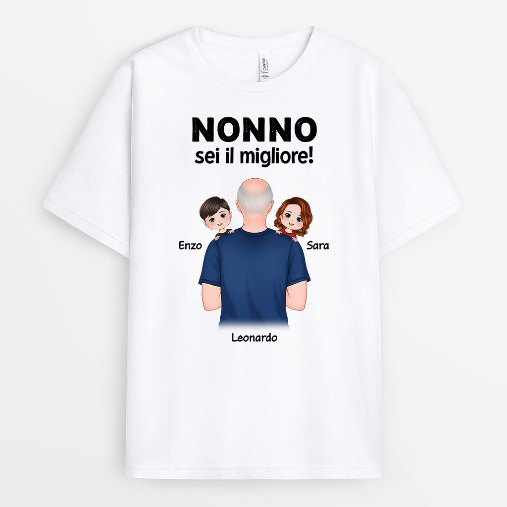 0926AOT2 Regali personalizzati maglietta papa figli papa nonno