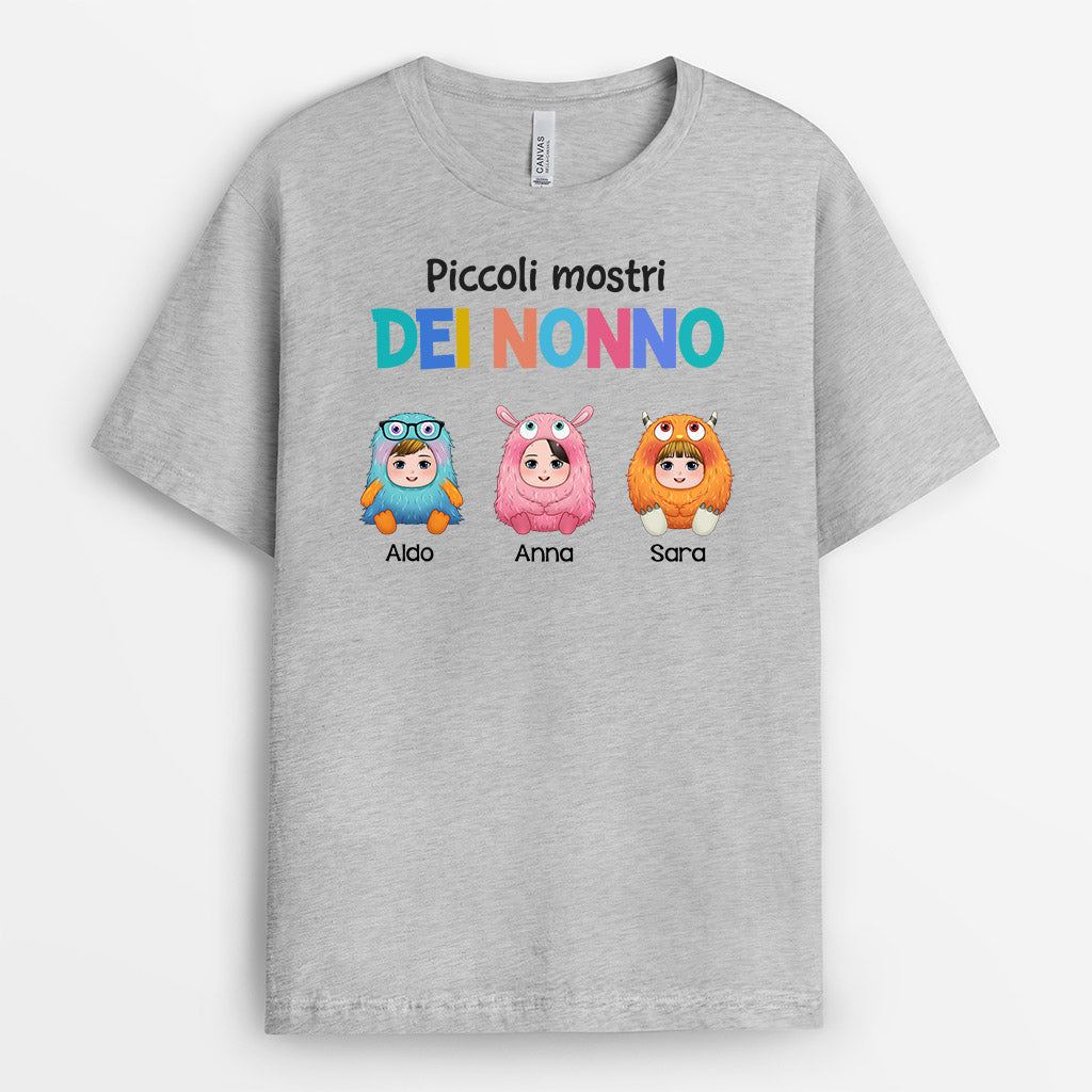 0948AOT1 Regali Personalizzato Magliette Mostro Papa Nonno