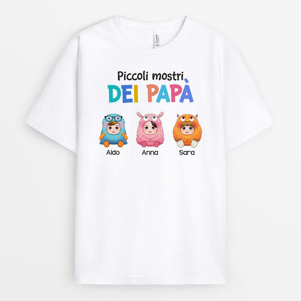 0948AOT2 Regali Personalizzato Magliette Mostro Papa Nonno