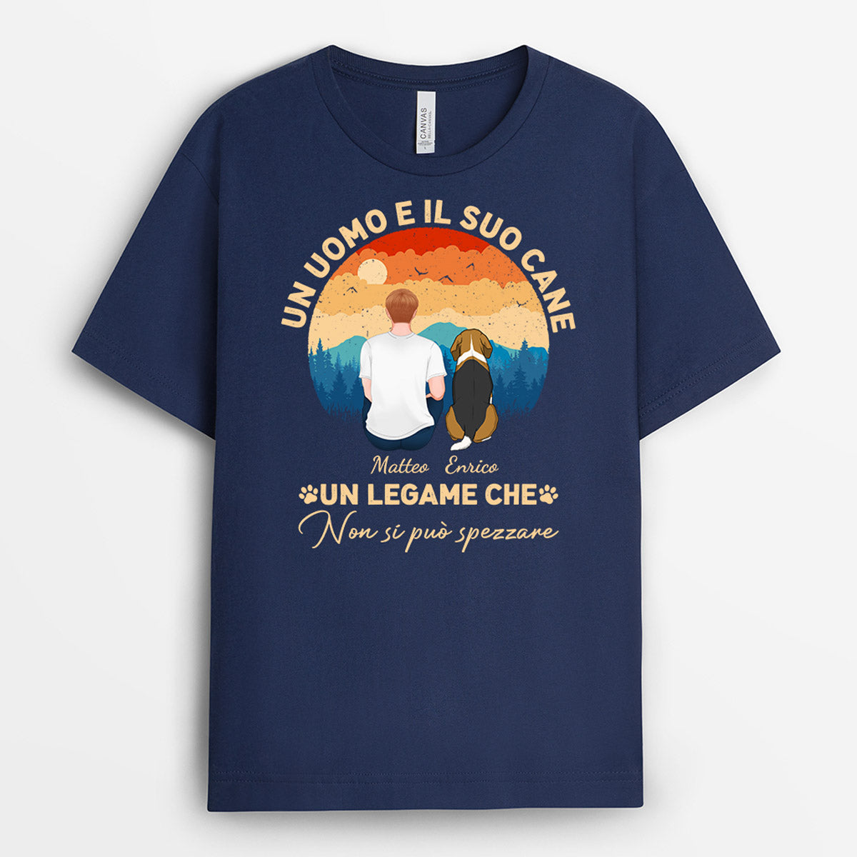 0949AOT1 Regali personalizzati maglietta uomo cane amanti dei cani