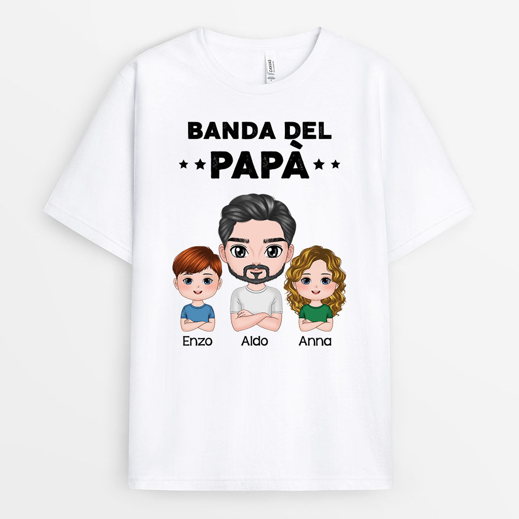 0951AOT1 Regali personalizzati magliette la banda di papa nonno figli nipoti papa nonno