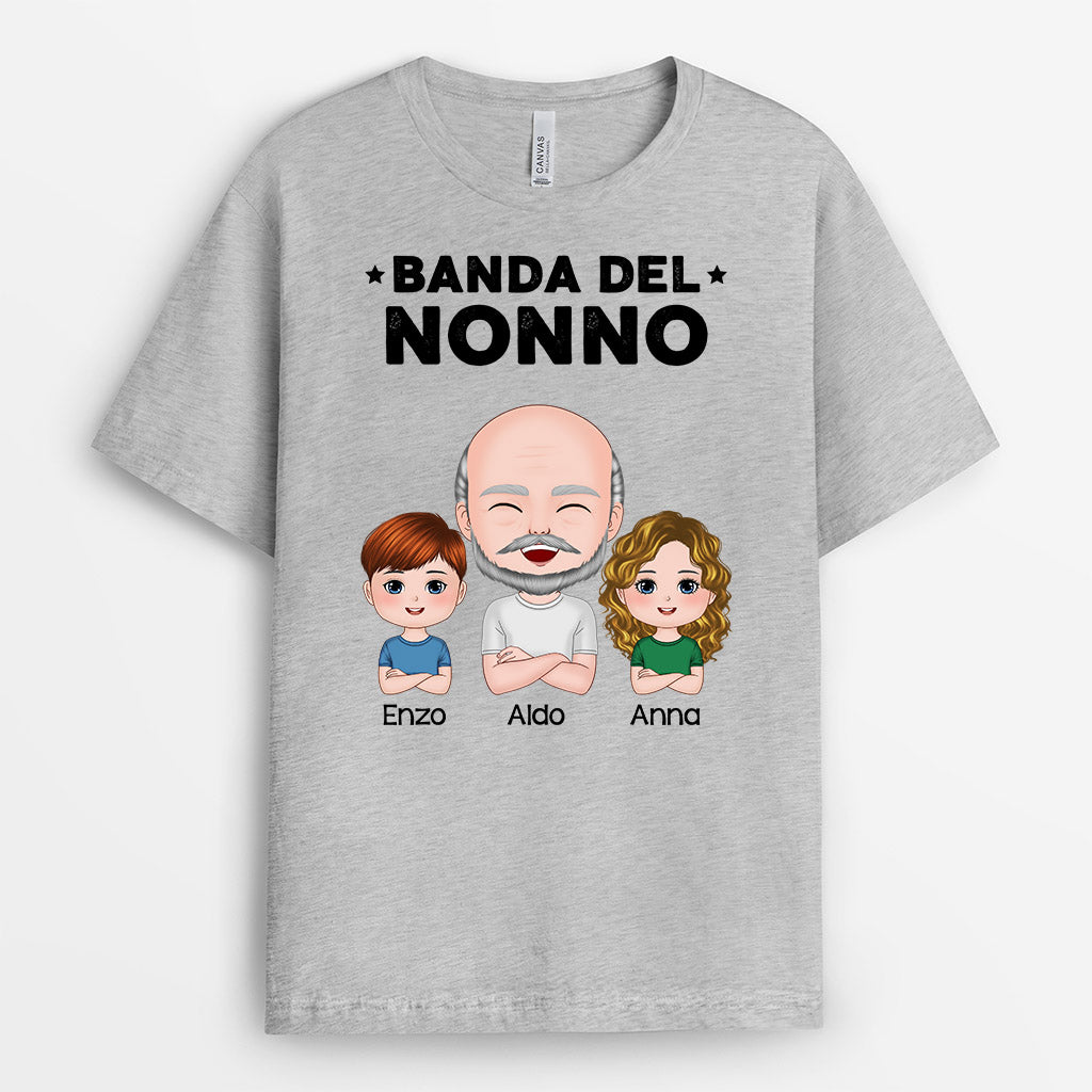 0951AOT2 Regali personalizzati magliette la banda di papa nonno figli nipoti papa nonno