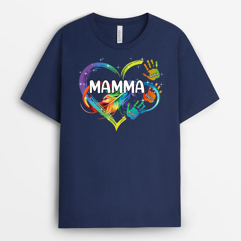 0965AOT1 Regali personalizzati magliette mani mamma nonna