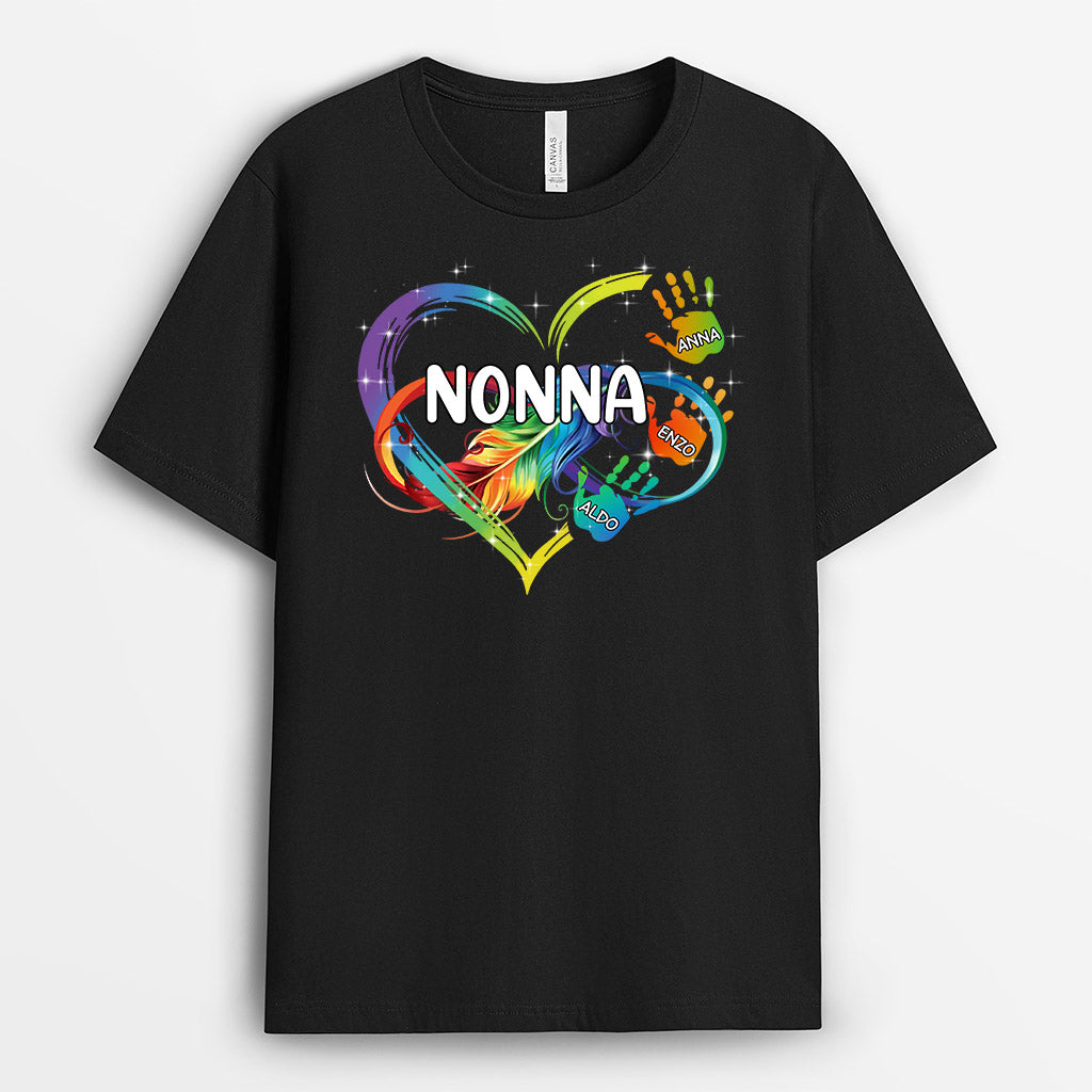 0965AOT2 Regali personalizzati magliette mani mamma nonna