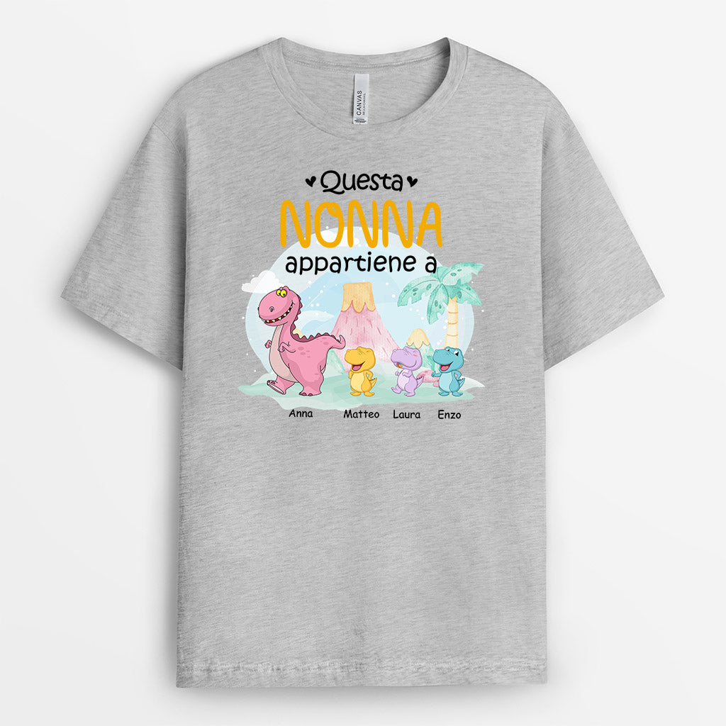 0972AOT2 Regali personalizzati magliette dinosauri mamma nonna