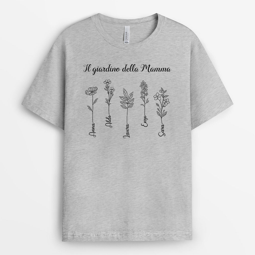 0985AOT1 Regali personalizzati magliette giardino fiori mamma nonna