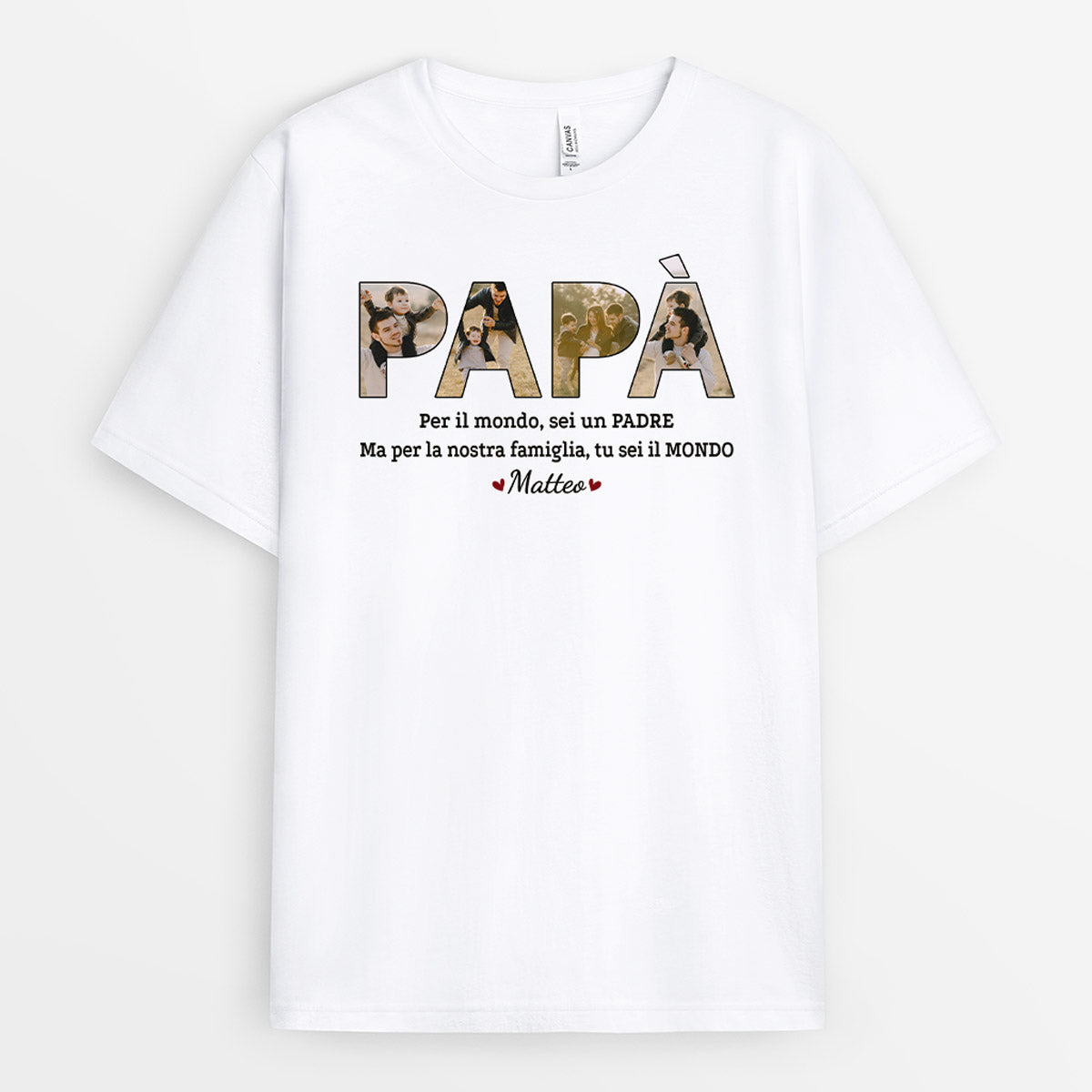 1016AOT2 Regali personalizzati magliette mondo famiglia papa