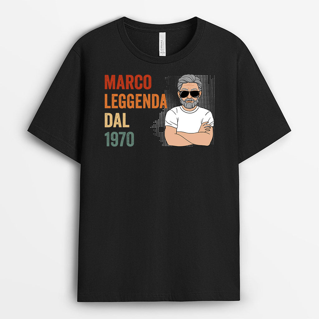 1040AOT1 Regali personalizzati maglietta leggenda papa nonno