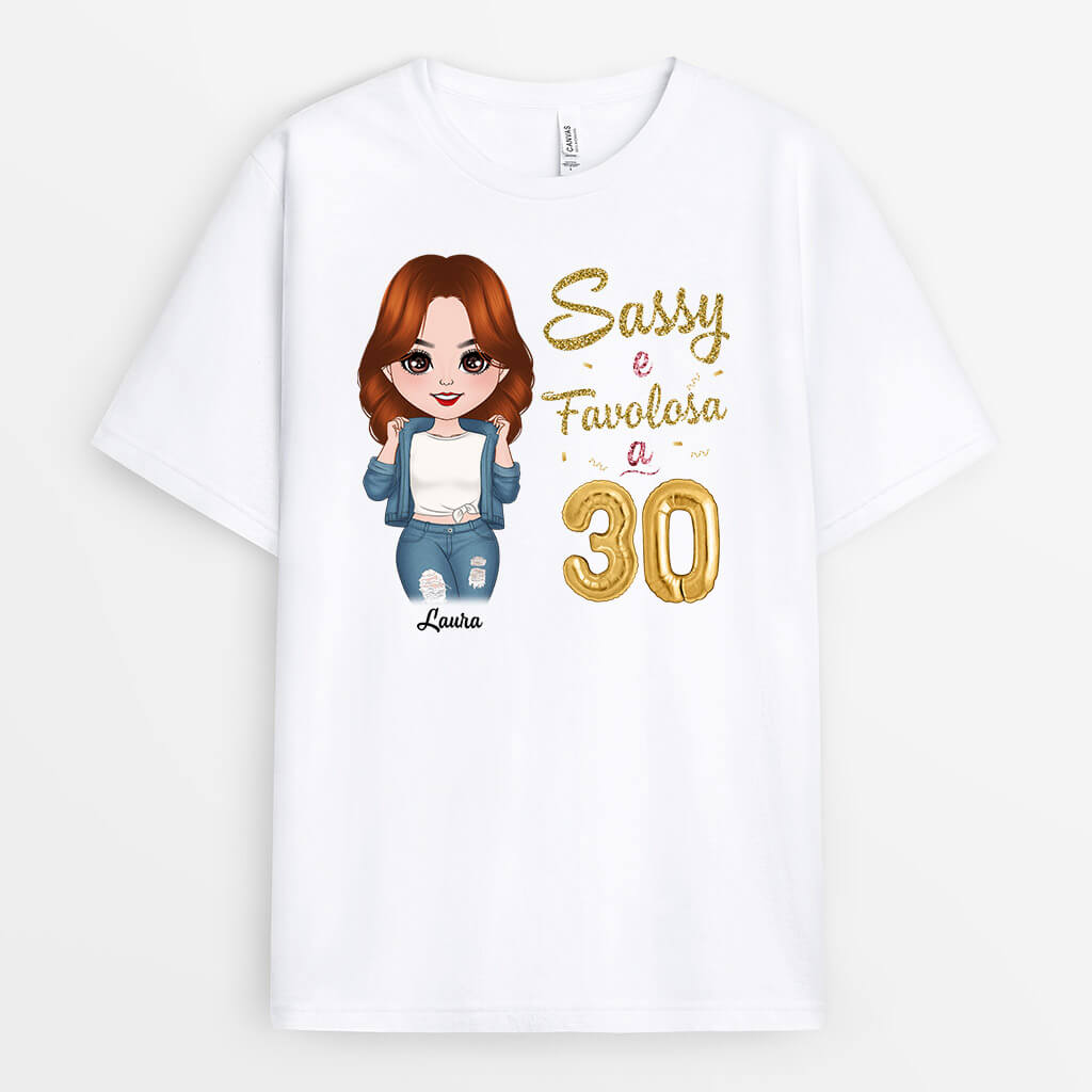 1053AOT1 Regali personalizzati magliette compleanno ragazza donna
