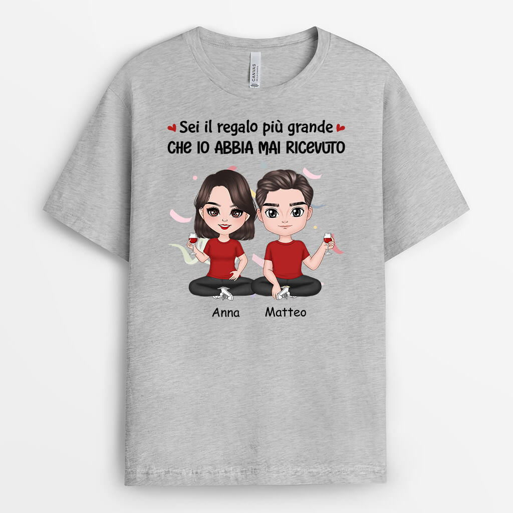 1061AOT1 Regali personalizzati magliette compleanno regalo coppie amanti