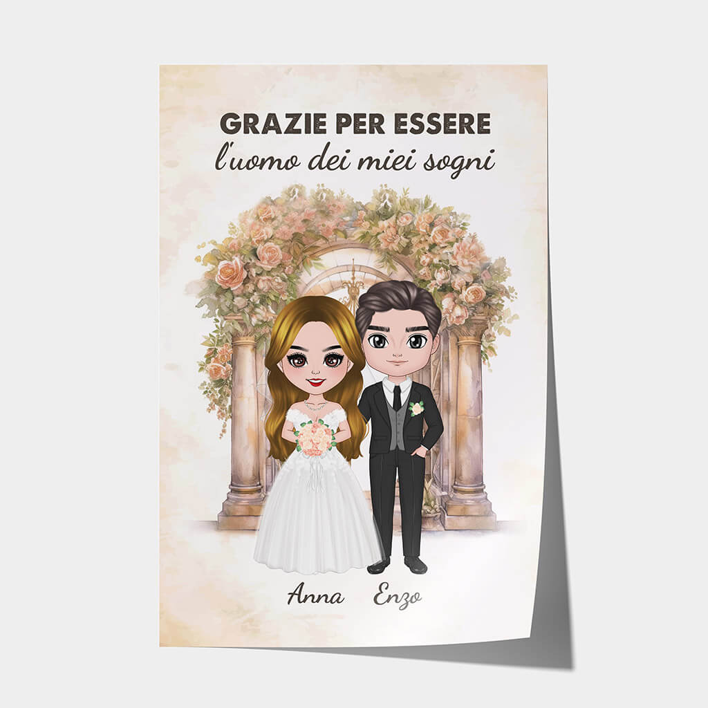 1089SOT1 Regali personalizzati poster sposa sposo sposi