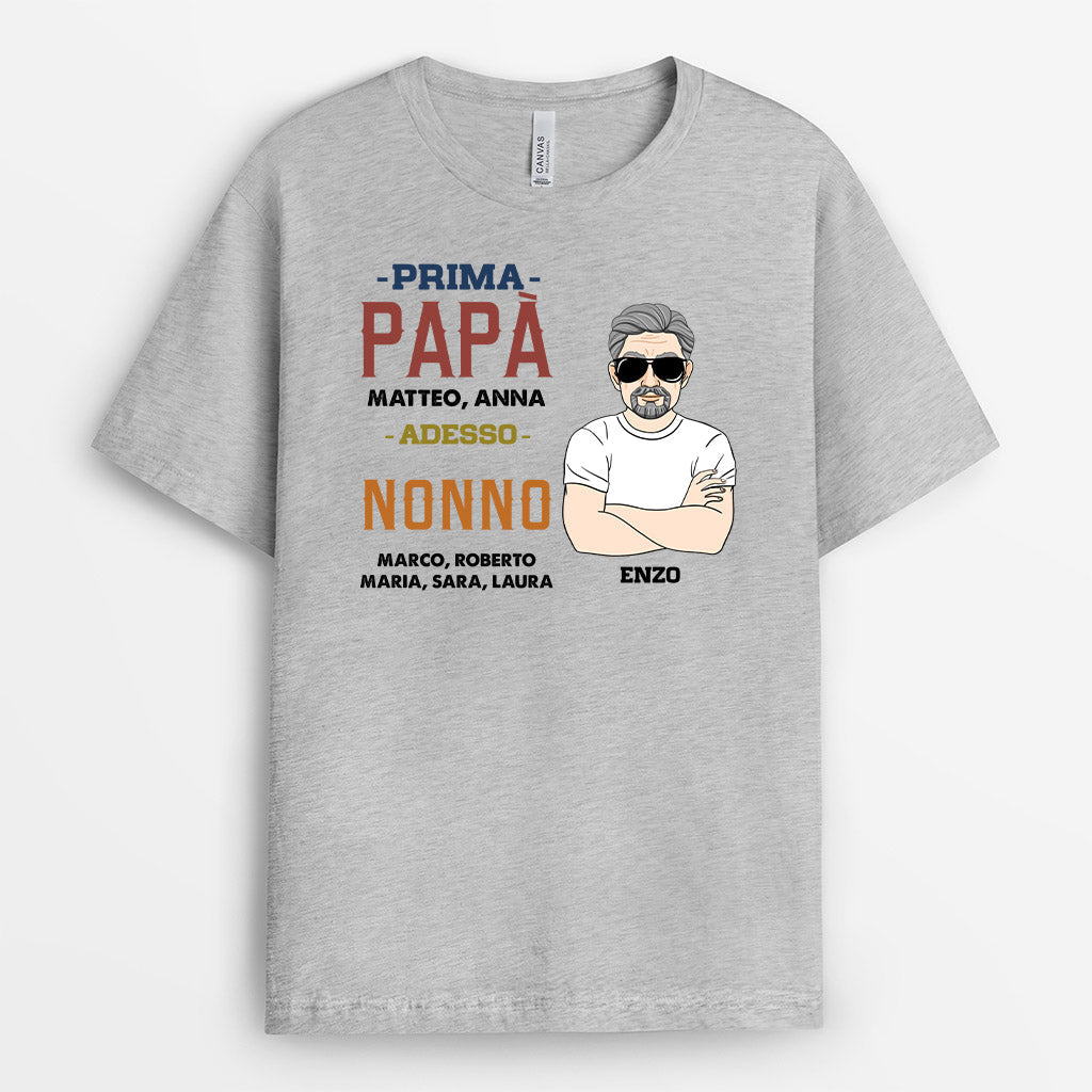 Maglietta Prima Papà Ora Nonno Personalizzata