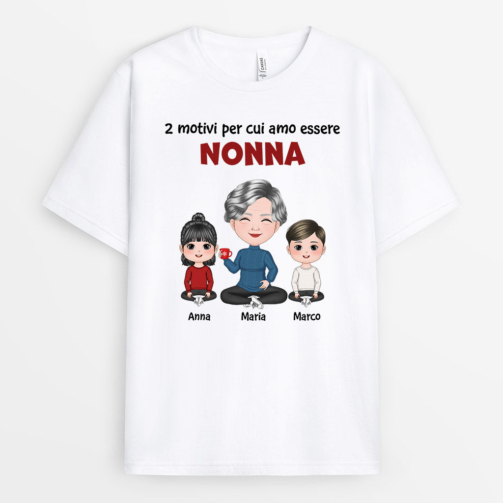 Maglietta Motivi Per Cui Amo Essere Nonna/Mamma Personalizzata