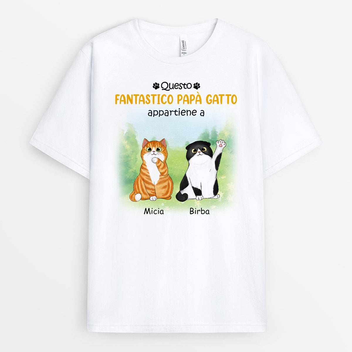 0902AOT1 Regali personalizzati magliette papa gatto amanti dei gatti