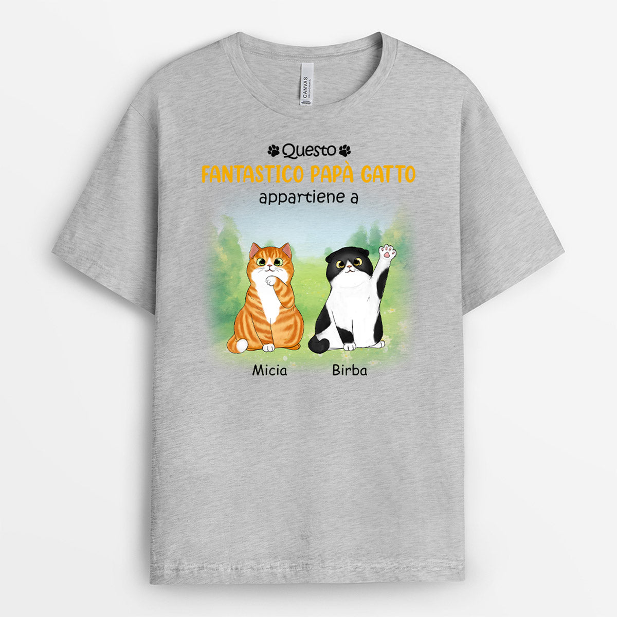 0902AOT2 Regali personalizzati magliette papa gatto amanti dei gatti